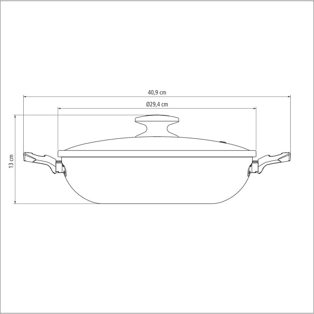 Panela Wok Alumínio 28cm Loreto Vermelho - Tramontina