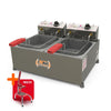 Fritador Óleo 2 Cubas 2 Cestos 2500 W Elétrico 10L PR-20E 127V Progás e Cortador de Legumes