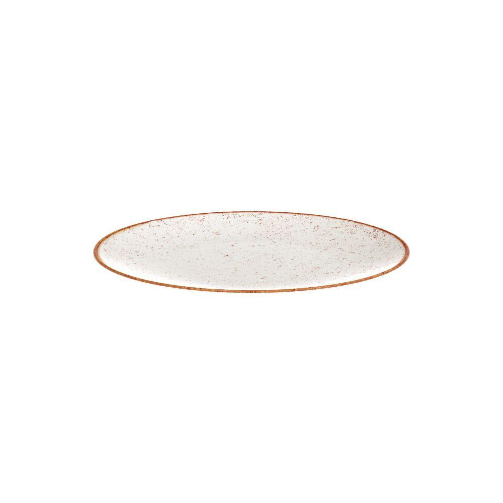 Conjunto de 12 Pratos Raso Rústico Marrom em Porcelana Decorada 25 cm - Tramontina 96980012