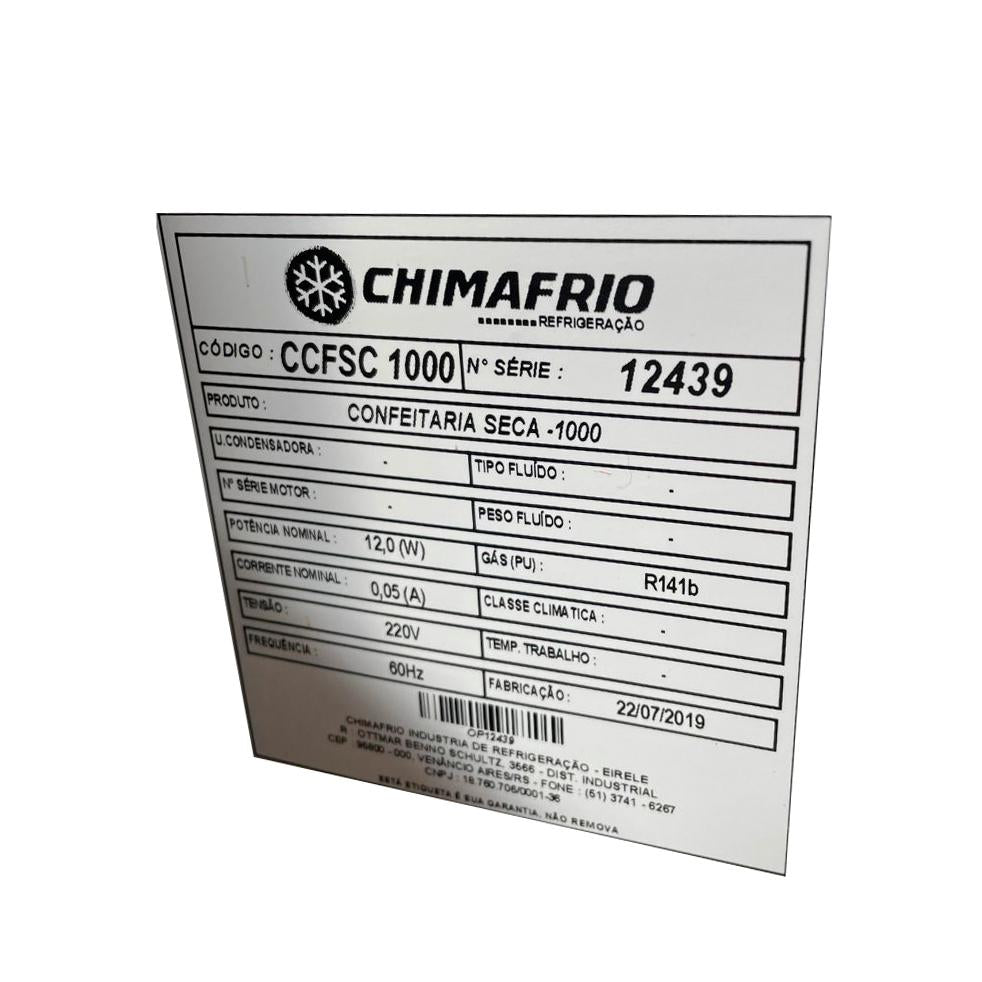 SEMINOVO - Confeitaria Seca 1,00M CCFSC 1000 - Chimafrio Azul/220V