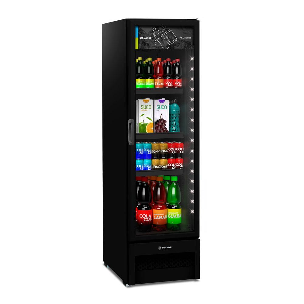 Refrigerador Visa Expositor Multiuso Preto 313/343L Porta De Vidro 2°C a 8°C VB28RH 127V - Metalfrio