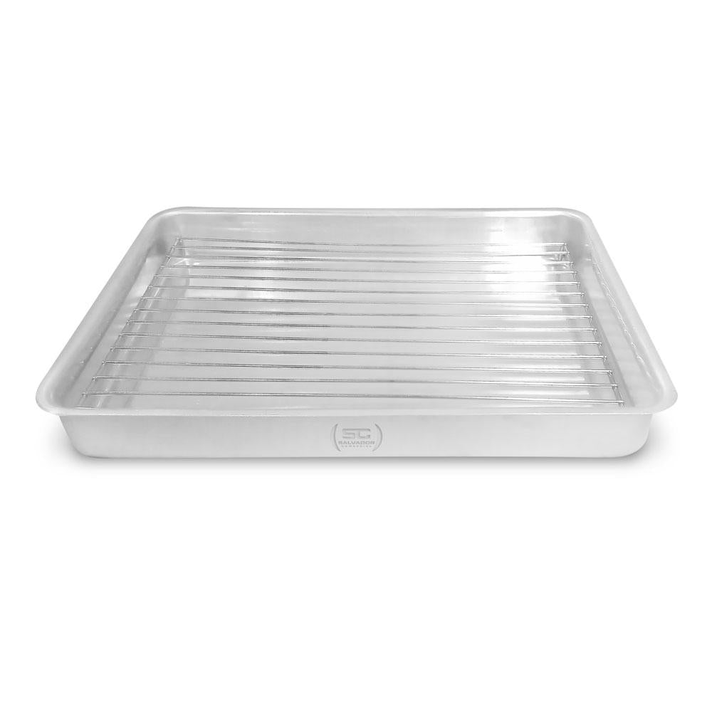Assadeira Retangular 5,2l Com Grelha para Carnes Doméstica 39x27x5 4480 - Alumínio Abc