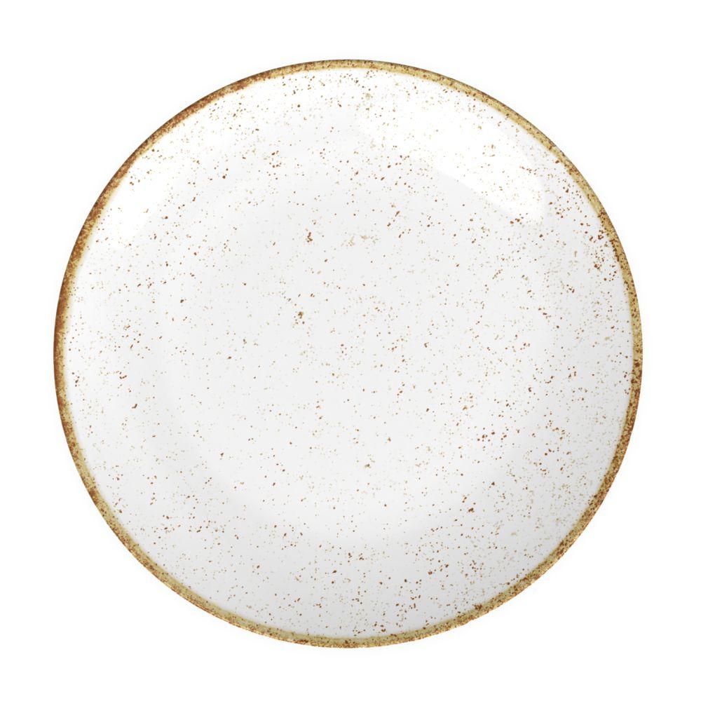 Conjunto de 12 Pratos Raso Rústico Marrom em Porcelana Decorada 28 cm - Tramontina 96980009