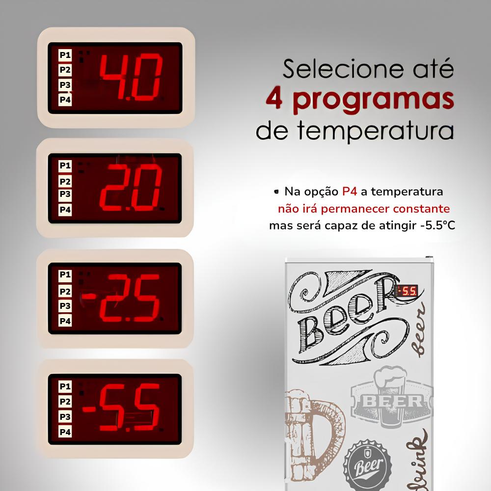 Visa Cooler Expositor Cervejeira 400 Lts Porta Solida VCC400S Branca Adesivada - Refrimate