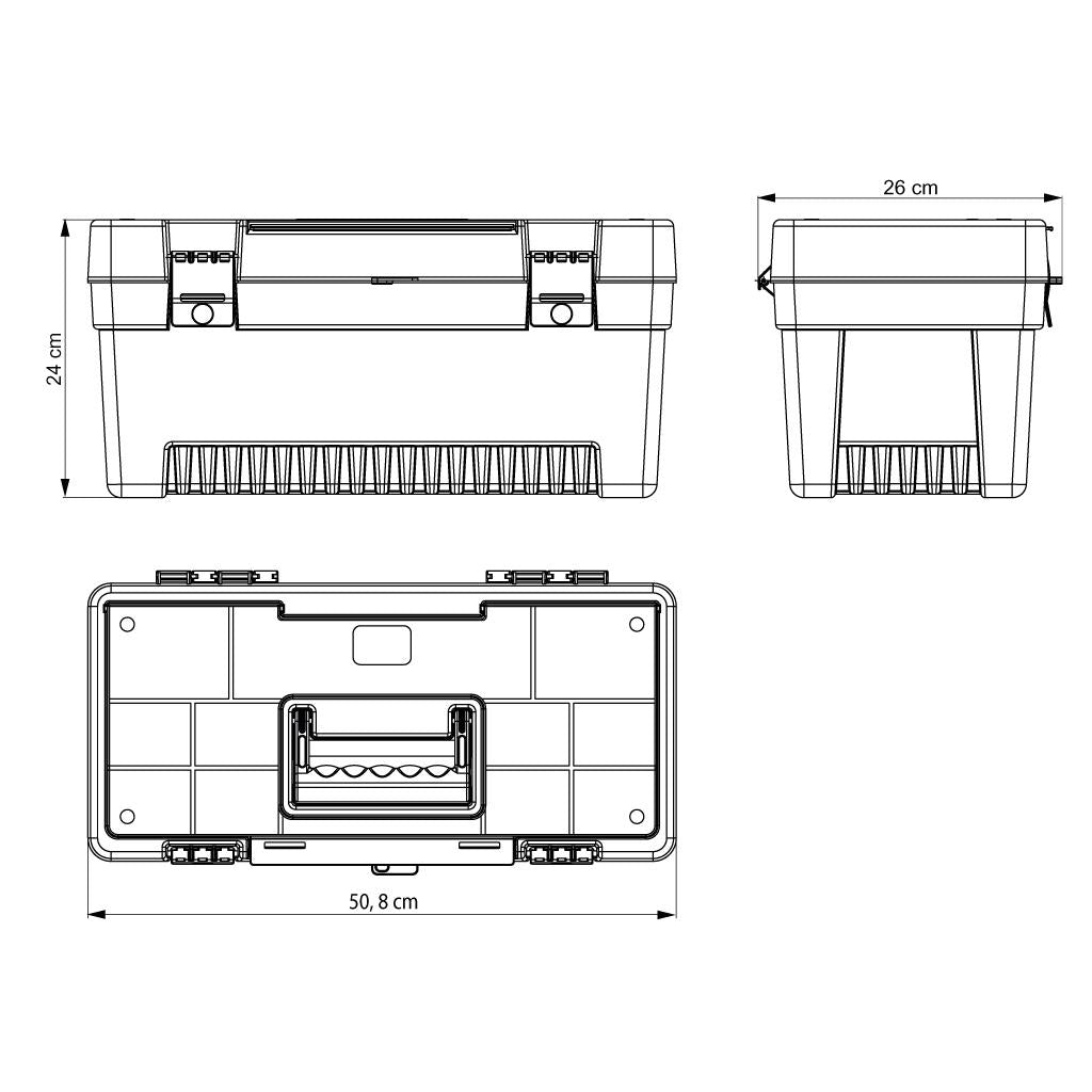 Caixa Plástica Para Ferramentas 20"" Master Com Tampa Organizadora - Tramontina 43802020