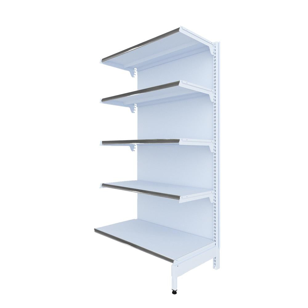 Gôndola Prateleira New Plus 1,70 Parede Continuação GPC - Sa Gôndolas Porta Etiquetas Cinza