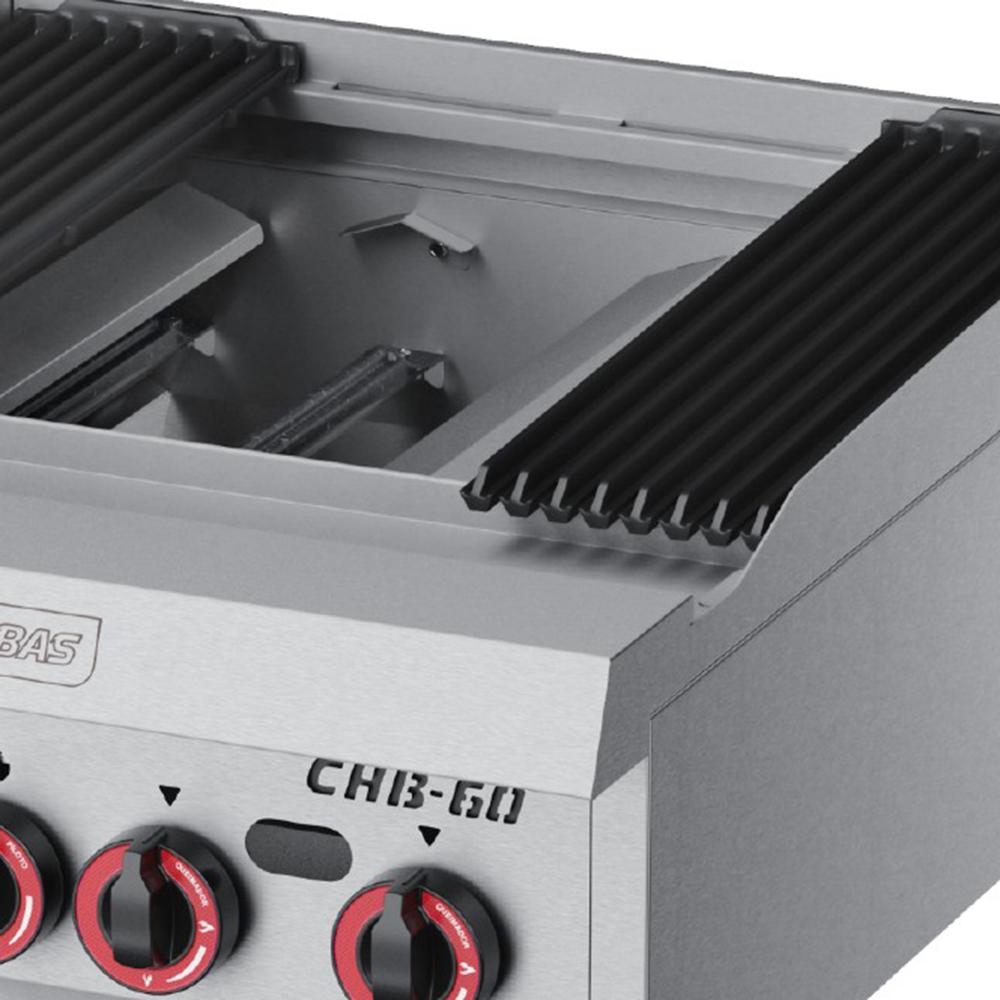 Char Broiler Chapa Grill Premium 60cm Profissional Aço Inox a Gás Chb-60 g2 - Metalcubas 26389