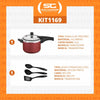 Panela de Pressão 4,5l Alumínio Antiaderente Vermelho + 3 Utensílios - Tramontina