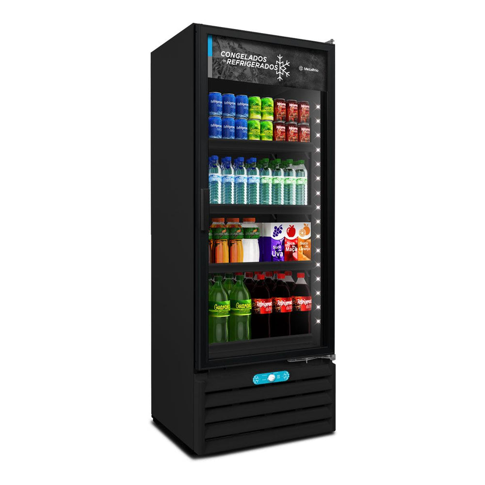 Freezer Vertical Preto 512/531 Litros Dupla Ação Porta De Vidro All Black VF55AH 127V - Metalfrio