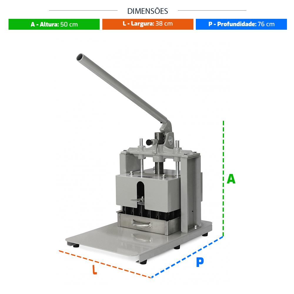 Divisora Retangular de Mesa 2kg de Massa Manual Para Pão 30 Pedaços Dpm.30 - Metvisa