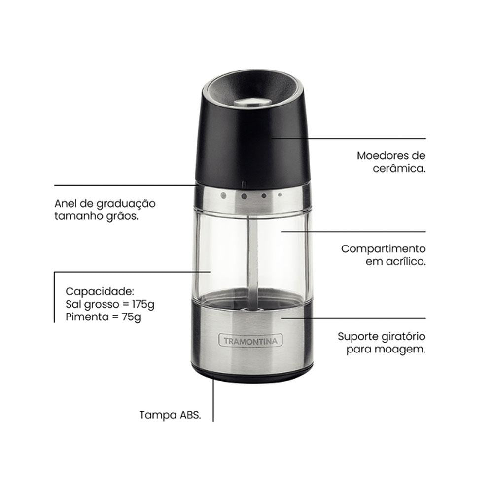Fritadeira Sem Óleo Air Fryer Toutch Eaf12i 127v Eos Com Moedor Sal ou Pimenta Realce P Tramontina