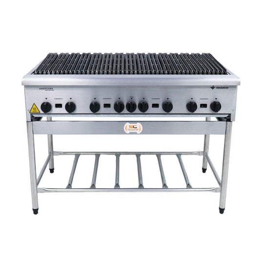 Chapa Char broiler Americana Grill Churrasqueira 120cm Gás Inox Com Pé Cggp120 - Venâncio