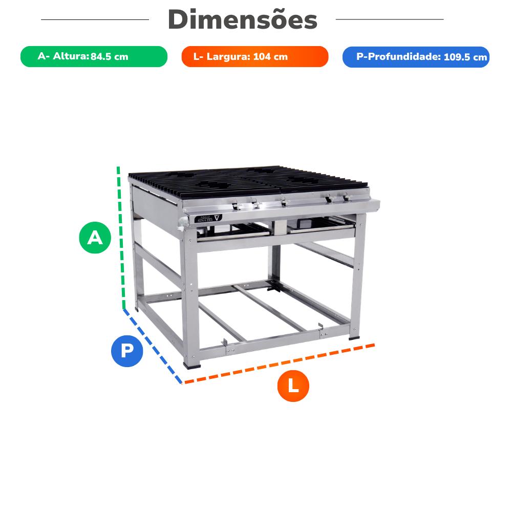 Fogão Industrial Gás Nova Era Inox 4 Bocas 4 Queimadores Grandes Nev22 4g - Venâncio 57473