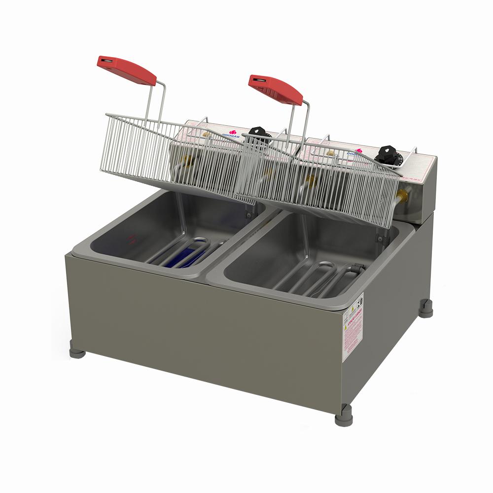 Fritador Tacho fritura Retangular 10 Litros 2 cubas Óleo PR-20E Progás
