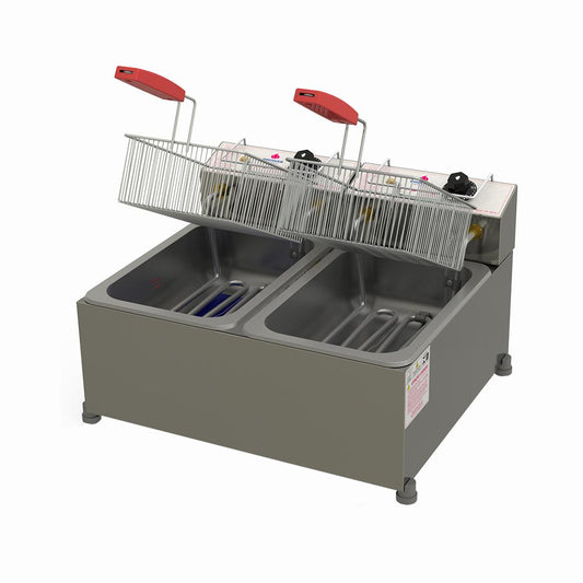 Fritador Tacho fritura Retangular 10 Litros 2 cubas Óleo PR-20E Progás