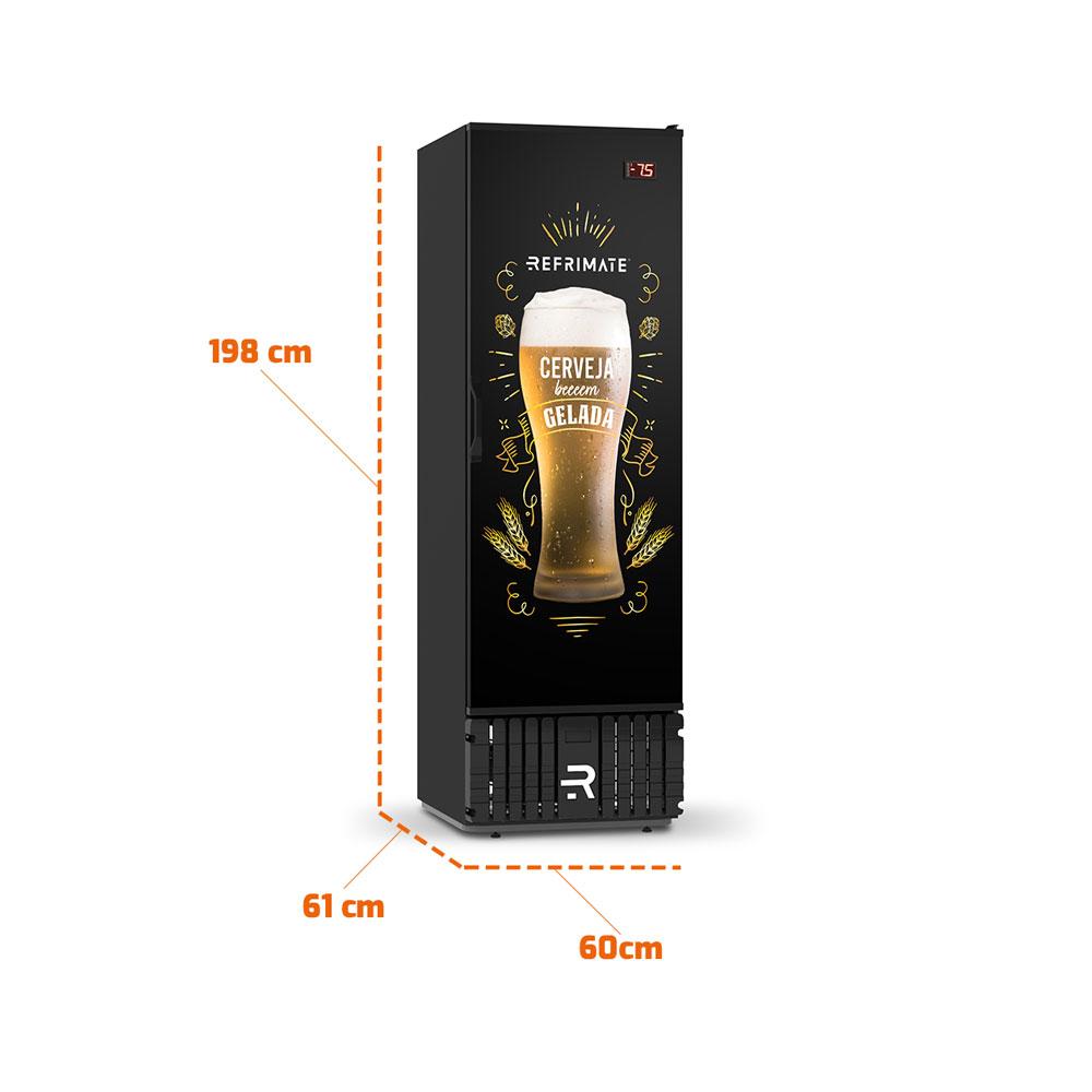 Visa Cooler Cervejeiro Porta Sólida Adesivada -7,5 a 2 ºc 570l Vcce570psa 220v - Refrimate