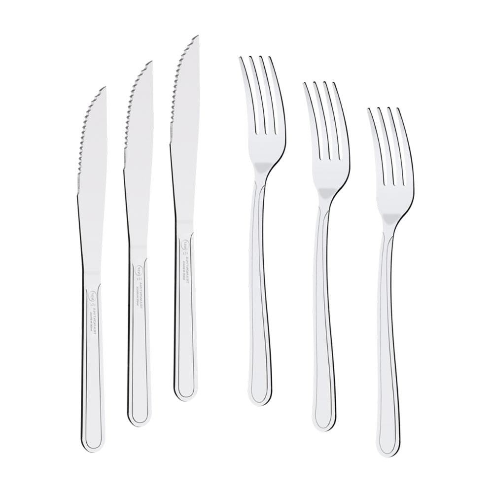 Kit Jogo de Faca e Garfo Buzios 72 Peças em Aço Inox IBAG - Tramontina