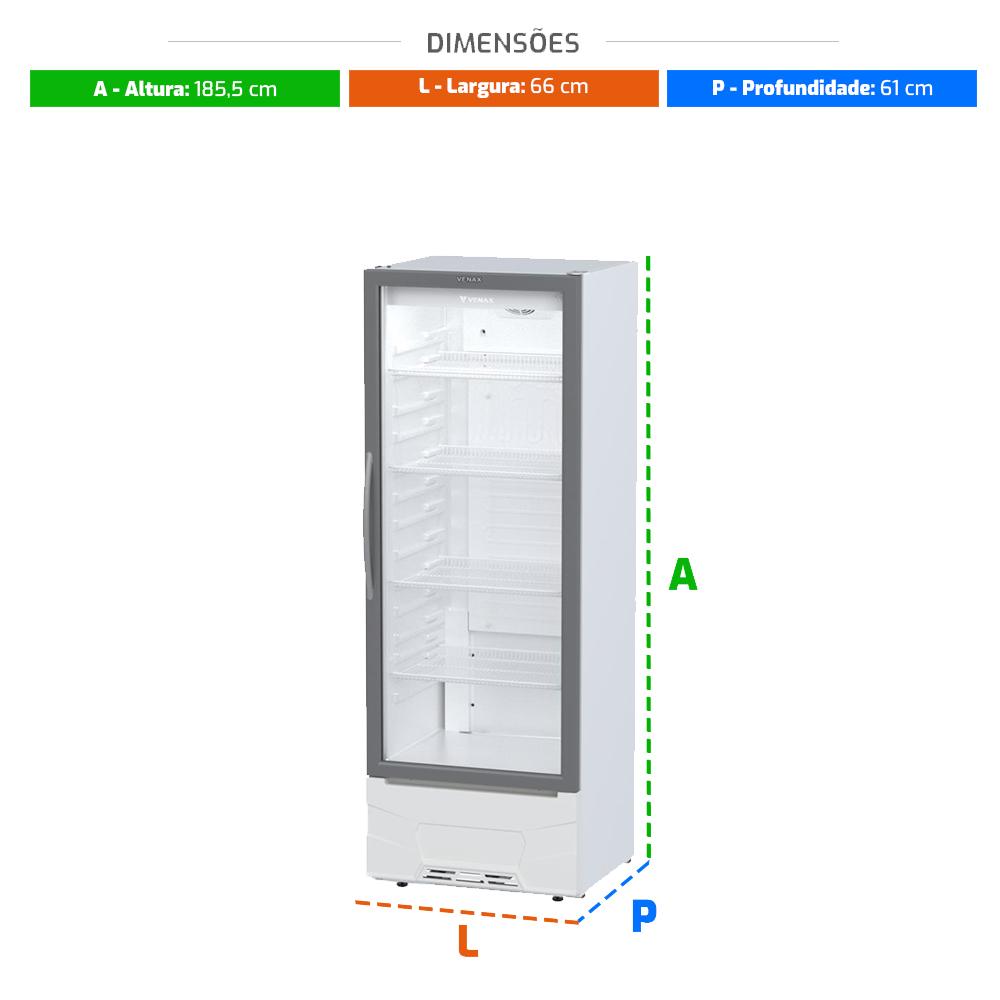 Refrigerador Visa Expositor Branco 400L Porta De Vidro 0ºC a 5ºC VV400BR 220V - Venax 33313