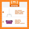 Kit - Suporte Para Cestos de Compras Duplo + 60 Cestos D100 Rosa