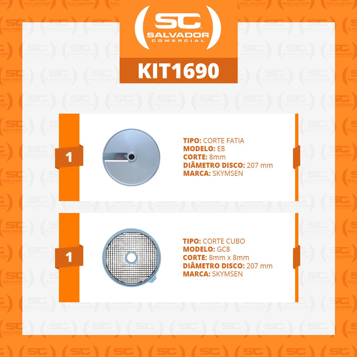 Conjunto de Discos Corte E8 Fatias 8mm e GC8 Cubos 8mm para PA7 PRO 8x8x8mm (Pequeno) - Skymsen