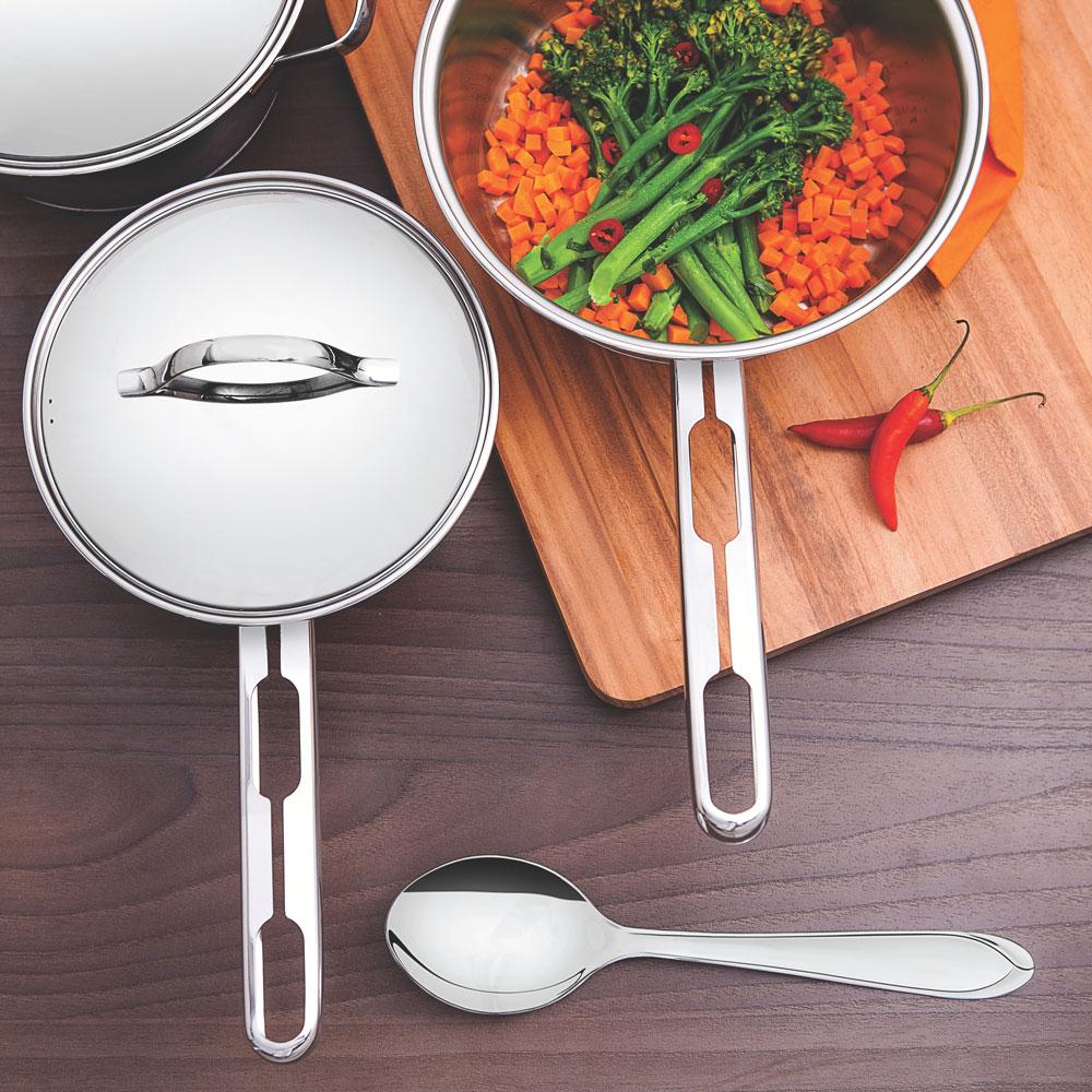 Panela Allegra Aço Inox Fundo Triplo Fogões de Indução 16 Cm 1,5 L - Tramontina 62651161