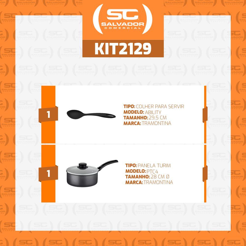 Panela Turim Antiaderente Chumbo 2l Com Colher Para Servir Tramontina
