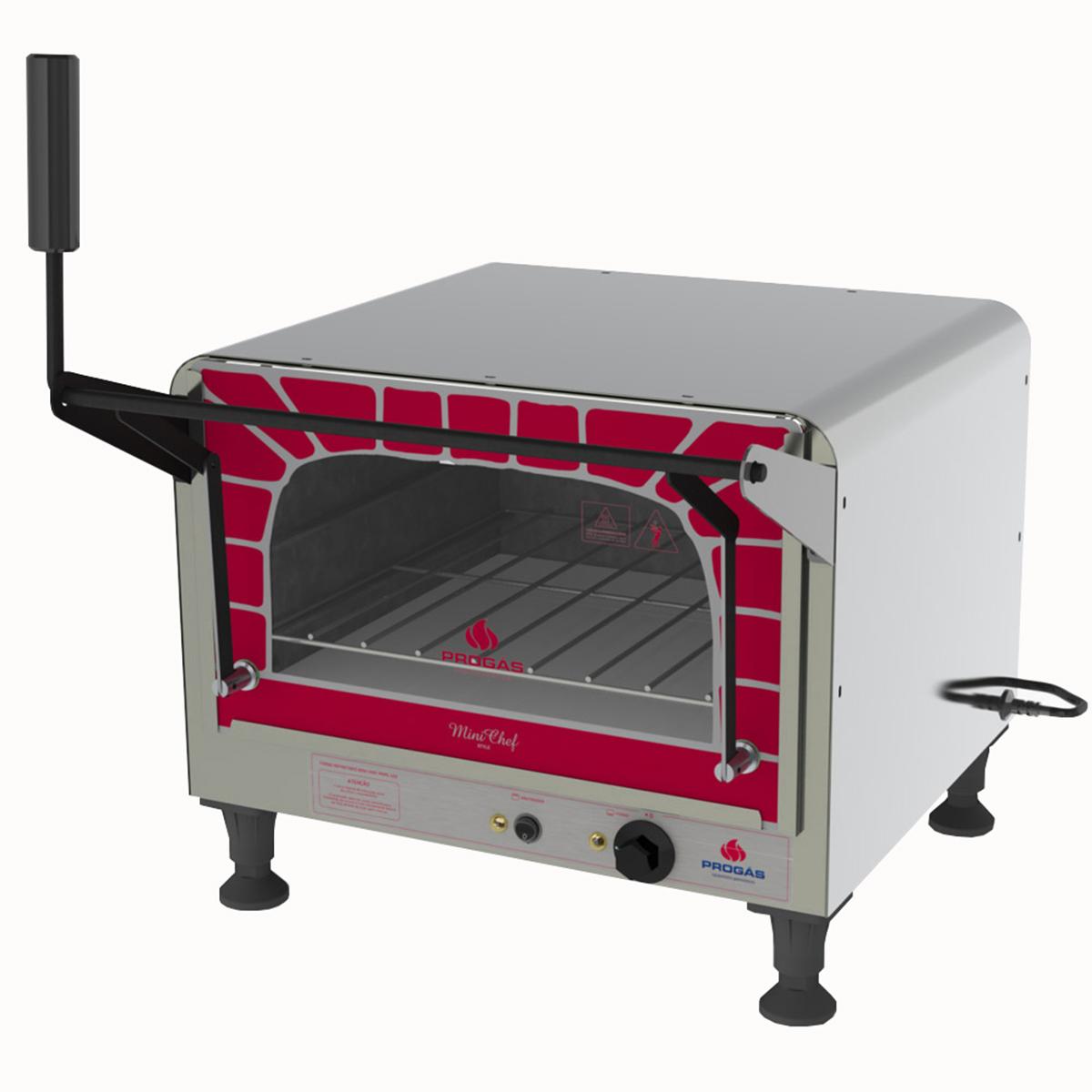 Forno Lastro Refratário Mini Chef Prpe-400 Elétrico Gratinador Progas