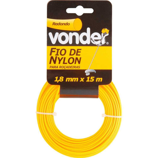 Fio de Nylon Para Aparador de Grama 1,8mm x 15m Redondo - Vonder 3373180015