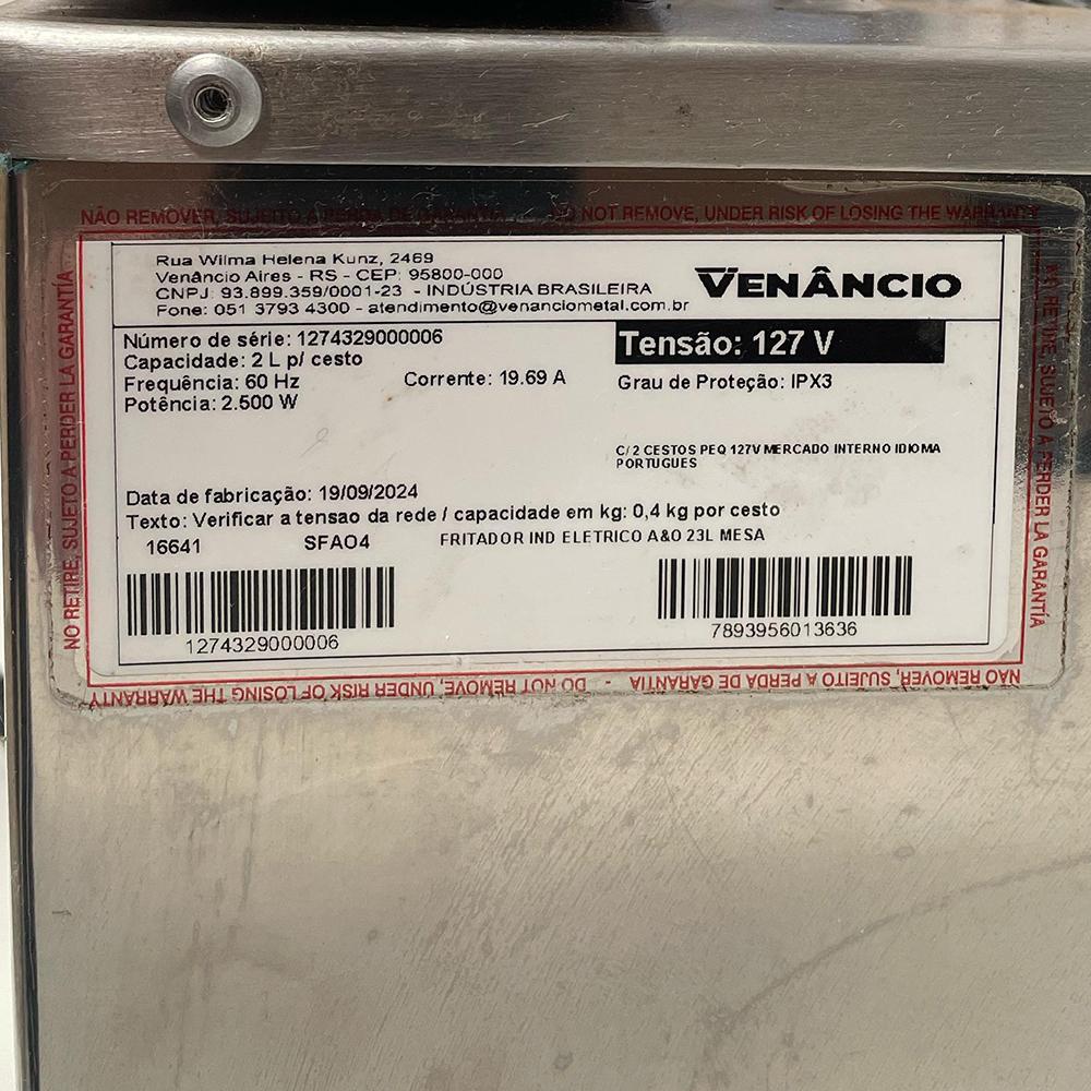 Semi - Fritador Elétrico Profissional Água e Óleo 23l Mesa Sfao4  127V - Venâncio