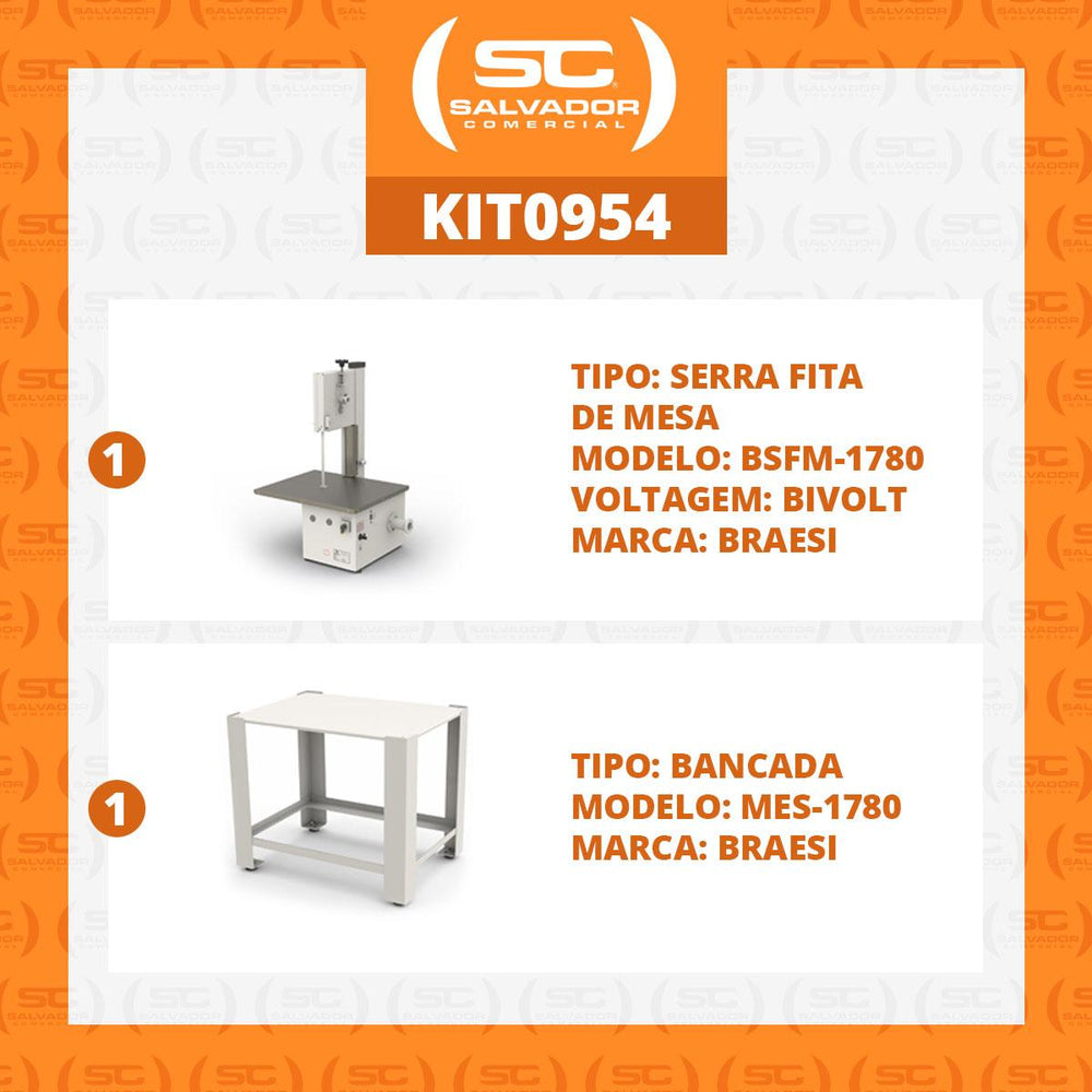 Serra Fita Profissional Para Açougue De Mesa Com Mancal BSFM1780 Bivolt  - Braesi