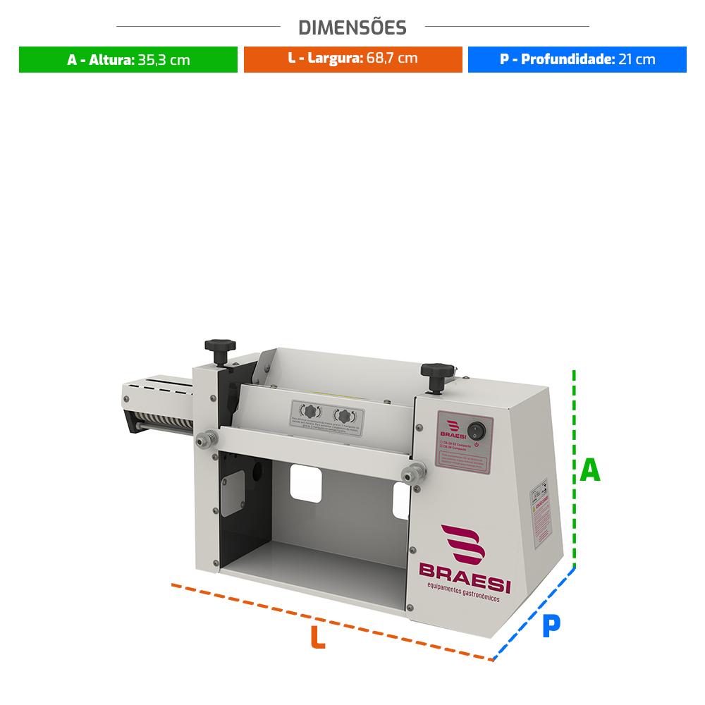 Cilindro Laminador Elétrico Industrial Compacto Para Massas 28cm 1/4cv Cb-28 220v - Braesi B14139