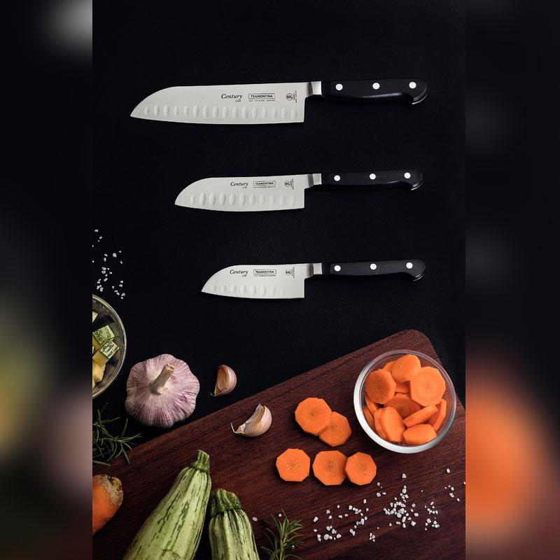 Faca Profissional Master Santoku Century Lâmina Aço Inox 7'' Polegadas - Tramontina 24020107
