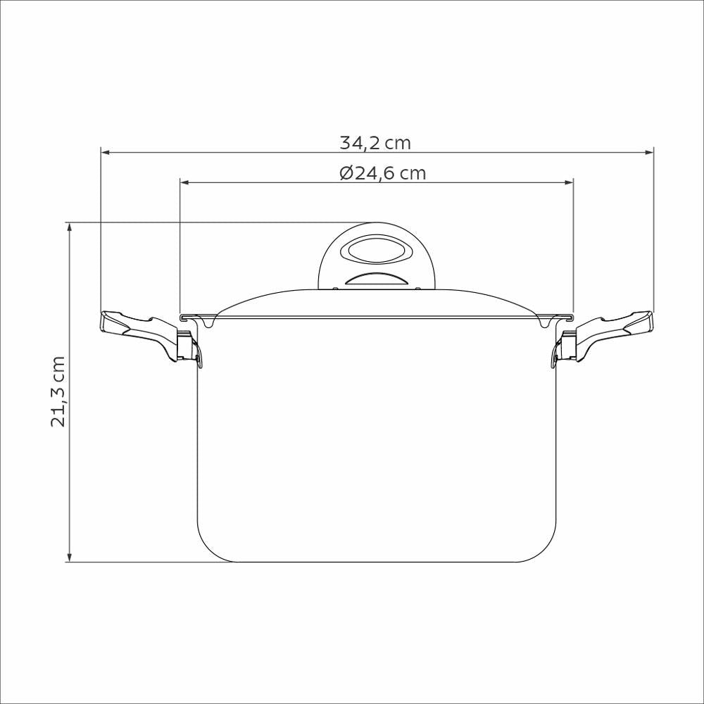 Espagueteira Alumínio Loreto Antiaderente 22 cm 5,7L Grafite - Tramontina 20388022