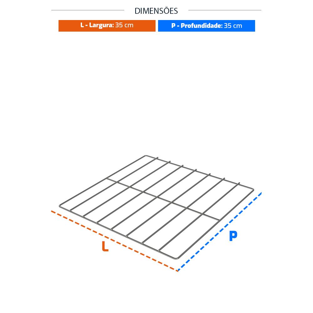 Grade Cromada 35x35 Para Fornos PRP-004/008 FCSB4E FCV35 - Progás P46004