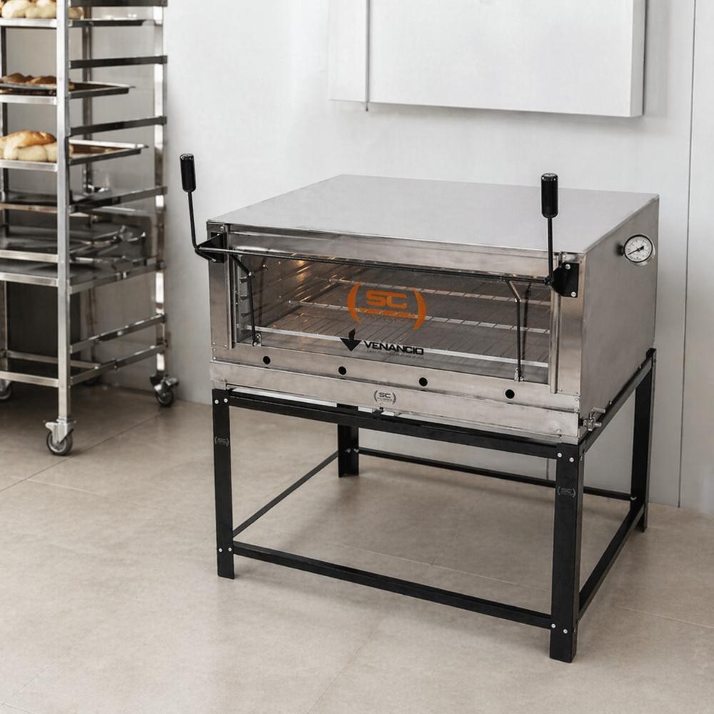 Forno Gás Industrial Infra Refratária Roma Inox 90 Firiv90 + 1 Grade Extra + pá Pizza - Venâncio