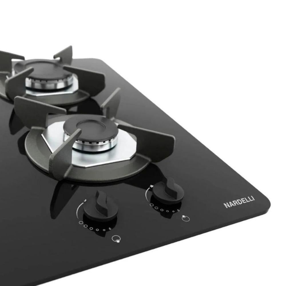 Fogão Cooktop Vidro Gás 2 Bocas Simples Safe Ferro Flange Inox Safe2 Bivolt - Nardelli 27011201-00