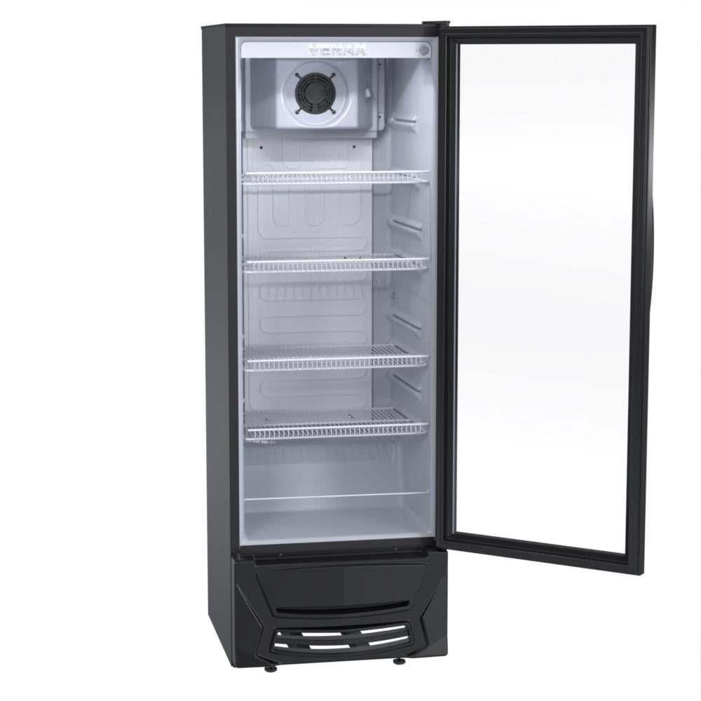 Expositora de Bebidas Preto 300L Regulável de 0°C a +5°C Led VV 300 127V - Venax 27506