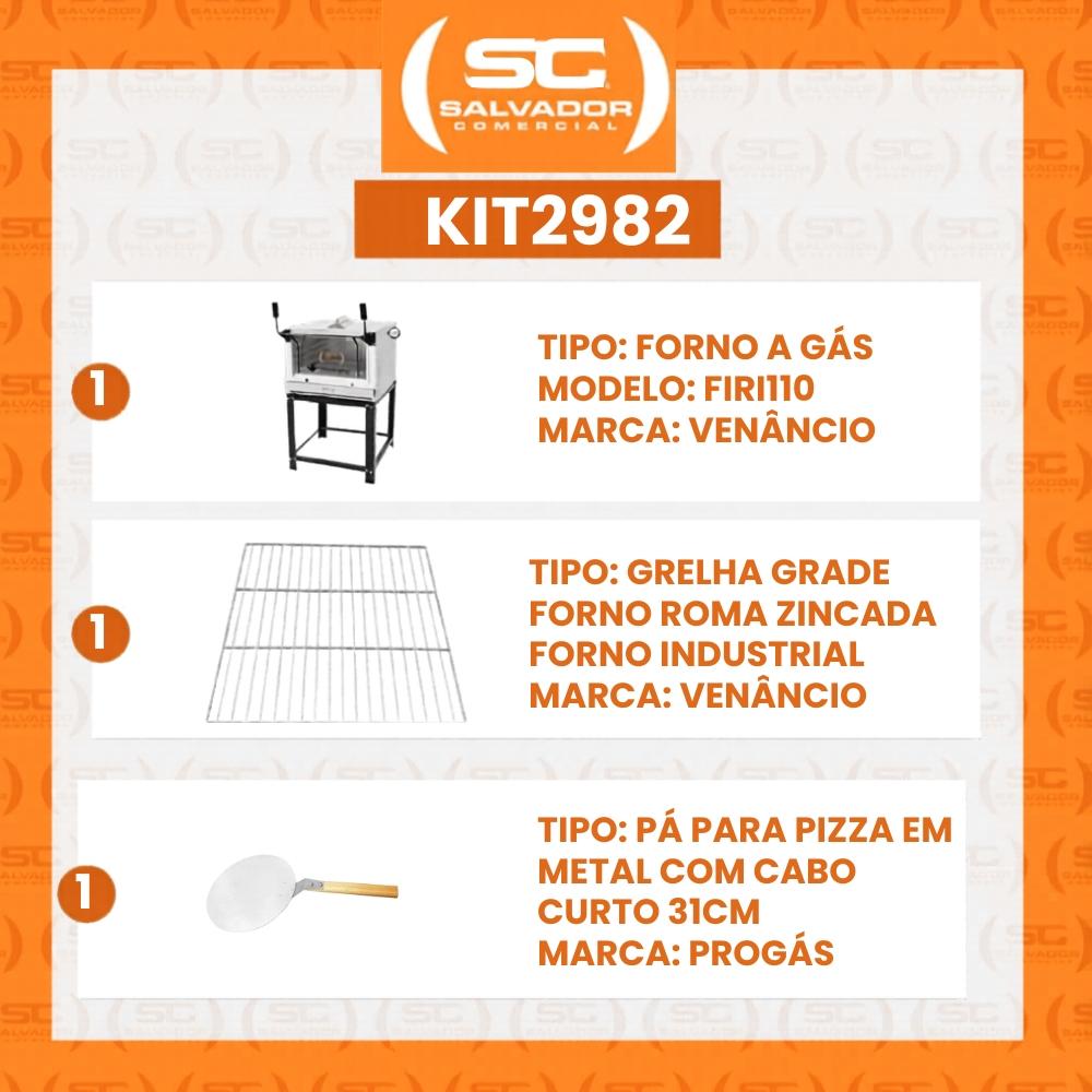 Forno Gás Industrial Pedra Refratária Roma Inox Firi110 + 1 Grade Extra + pá Pizza - Venâncio