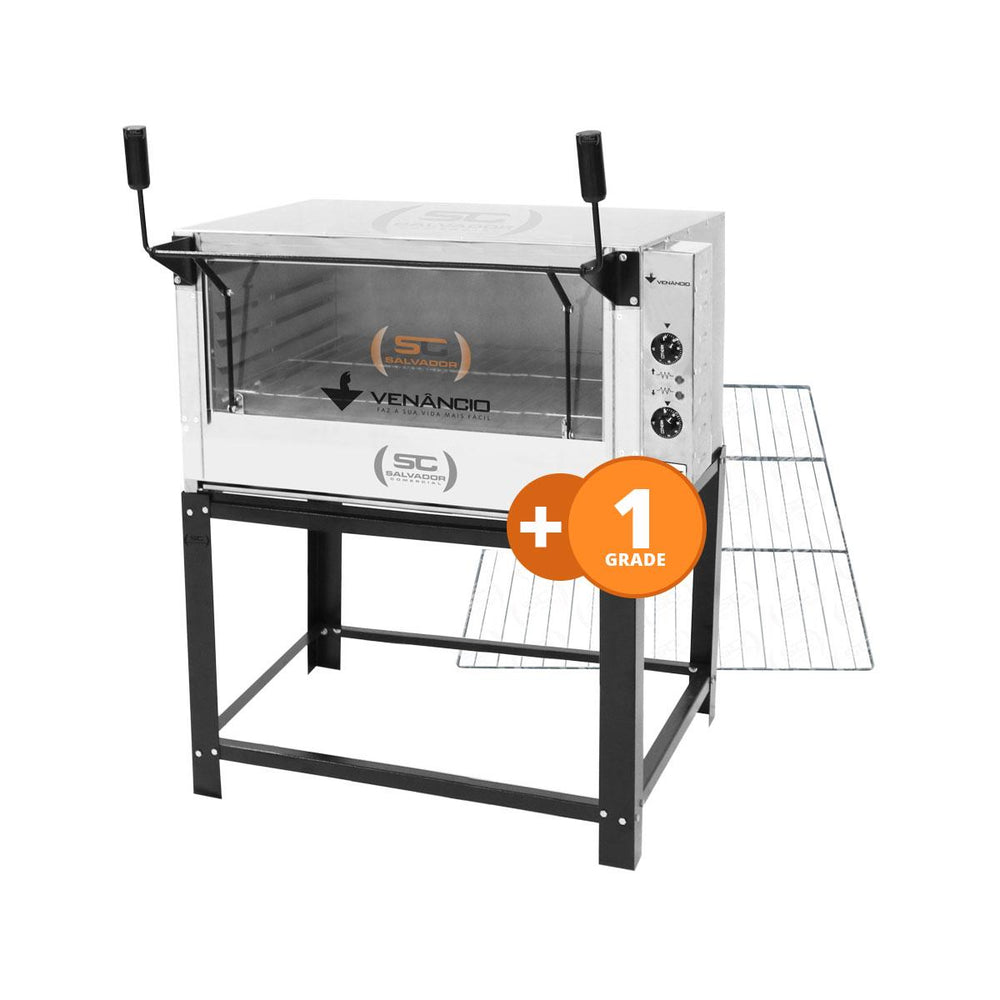 Kit Forno De Lastro Elétrico Refratário Roma Inox FERI90 + Grade Extra - Venâncio