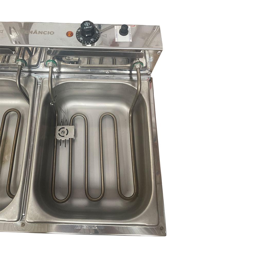 Semi - Fritador Elétrico Profissional Retangular Óleo 2 Cubas Sfe212 Venâncio 220v