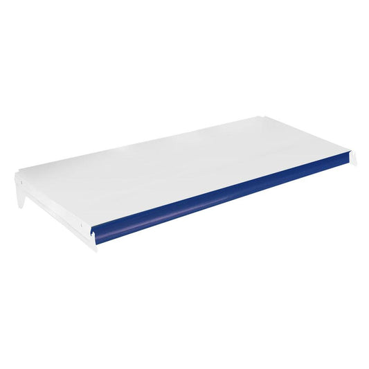 Bandeja Prateleira 40x91 Para Gôndolas New Plus Com Porta Etiquetas Azul - SA Gôndolas