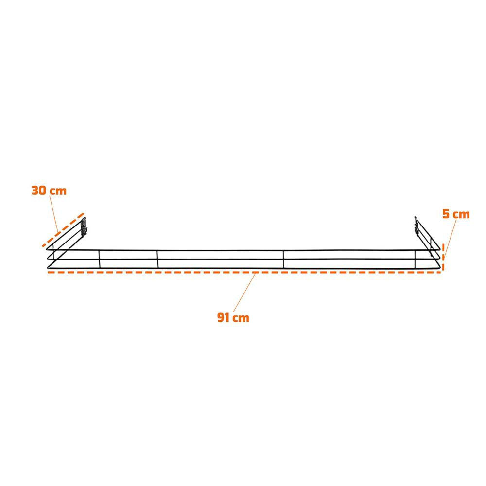 Kit - 6 Aparadores Aramados Em U Para Organização De Gôndola 30x91 Preto - SA Gôndolas