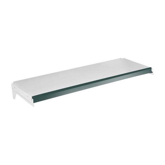 Bandeja Prateleira Com Reforço 30x91 para Gôndolas New Plus com Porta Etiqueta Verde - SA Gôndolas