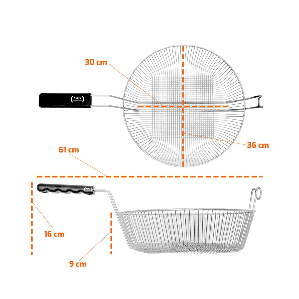 Cesto para Fritadeira Redondo Galvanizado Multiuso FAO1 e FAO1 CR - Metalcubas