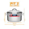 Kit Caçarola Aço Inox Solar 6,1 Litros PIT 2 + Jogo de Utensílios 6 Peças Verano Ônix  - Tramontina
