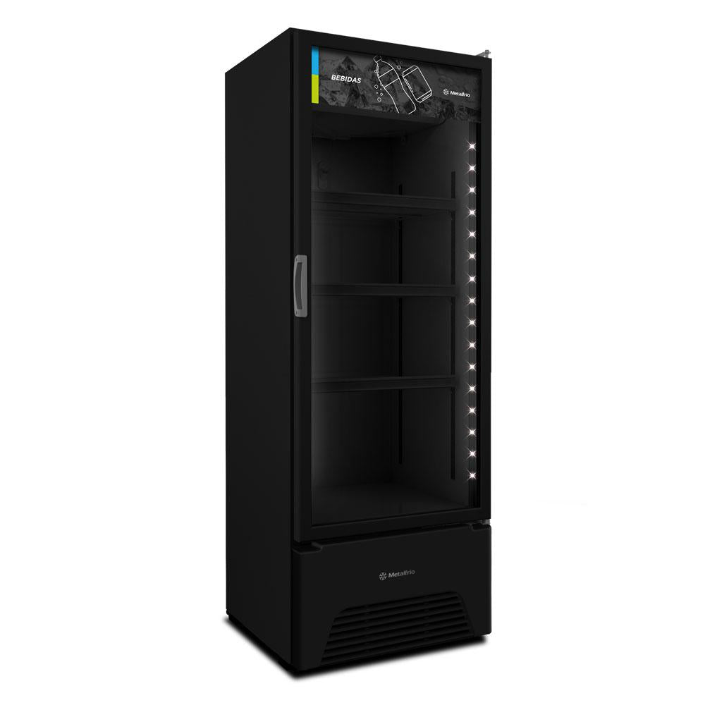 Visa Cooler Refrigerador Expositor de Bebidas Vertical 2 a 8ºc 370/403l Vb40ah 127v All Black Metalfrio