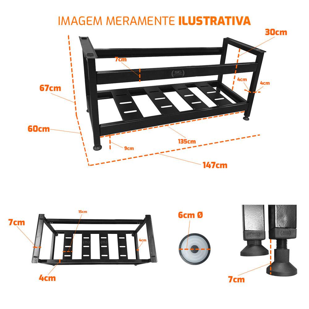 Cavalete Bancada de Apoio Linha Prime Industrial em Aço Inox Pce150 150cm - Venâncio 33710
