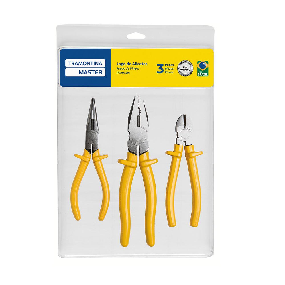 Kit Ferramentas Master Alicate Bico 6"", Alicate Universal 8"", Alicate Corte 6"" - Tramontina 43409107