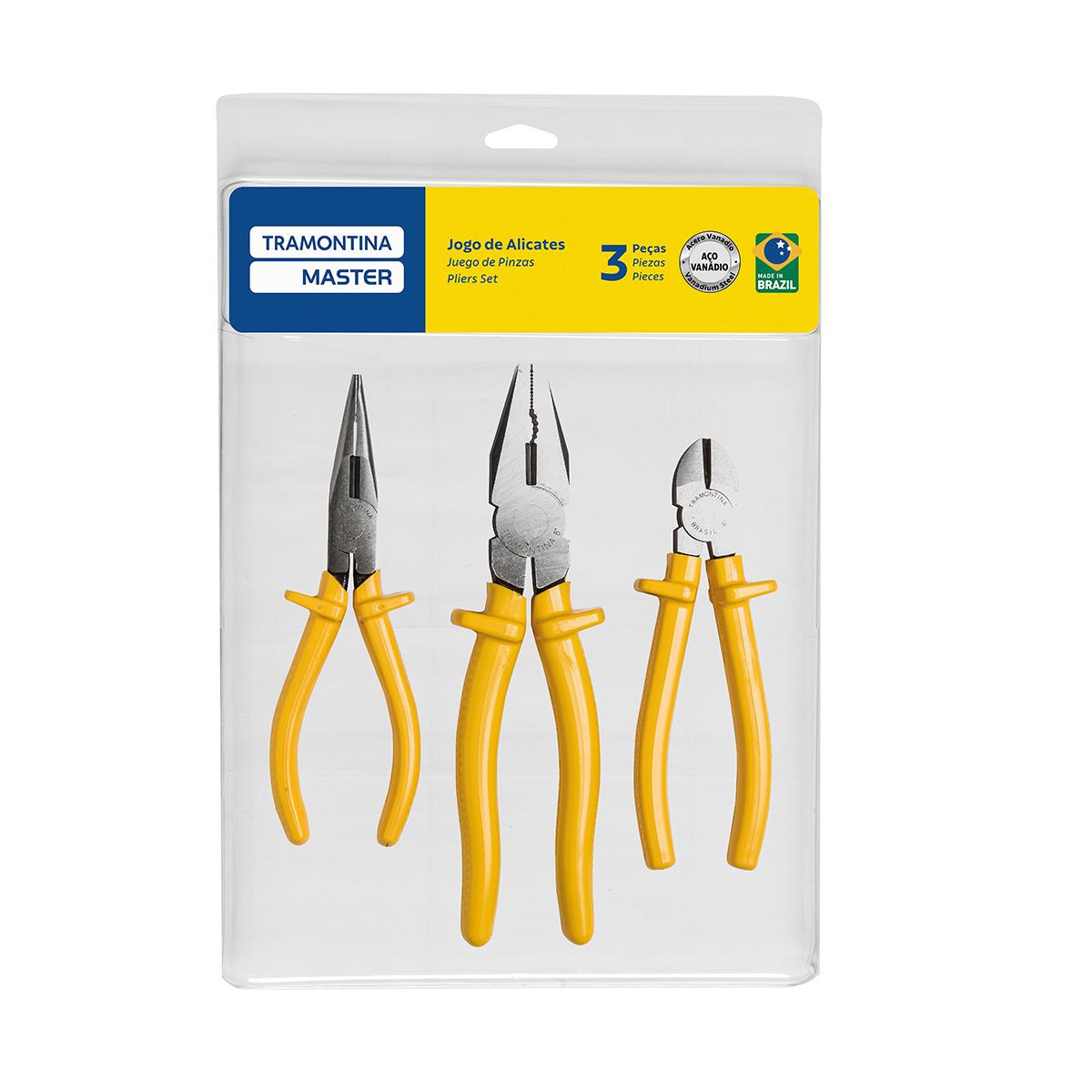 Kit Ferramentas Master Alicate Bico 6"", Alicate Universal 8"", Alicate Corte 6"" - Tramontina 43409107