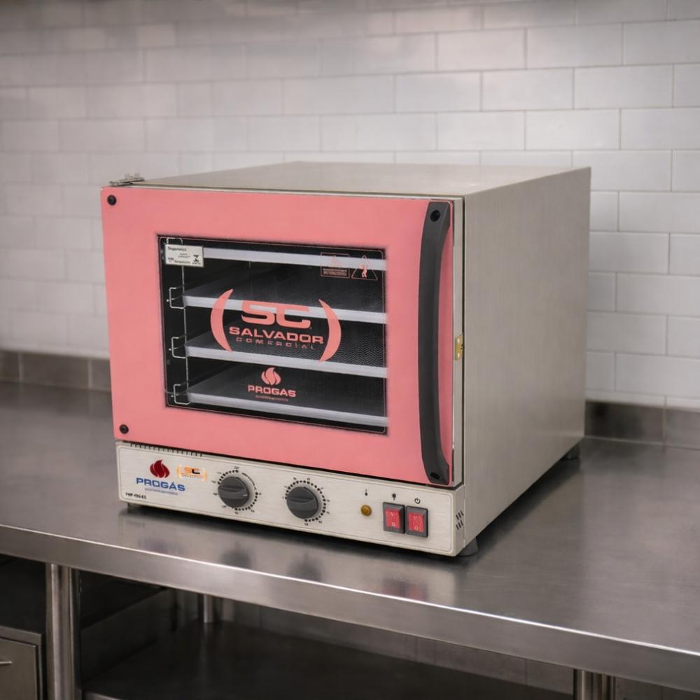 Kit Forno Turbo Elétrico Profissional Analogico Prp-004 G2 127v Rosa + 8 Grades - Progás